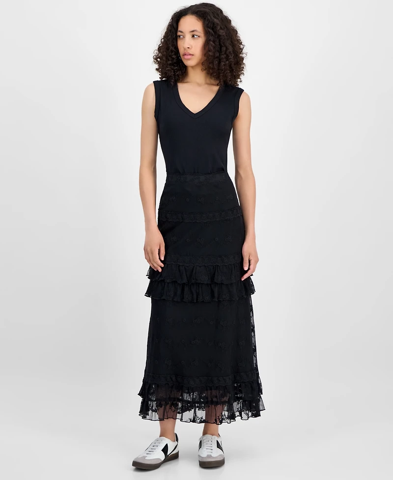 And Now This Women's Lace Tiered Maxi Skirt, Exclusively at Macy's