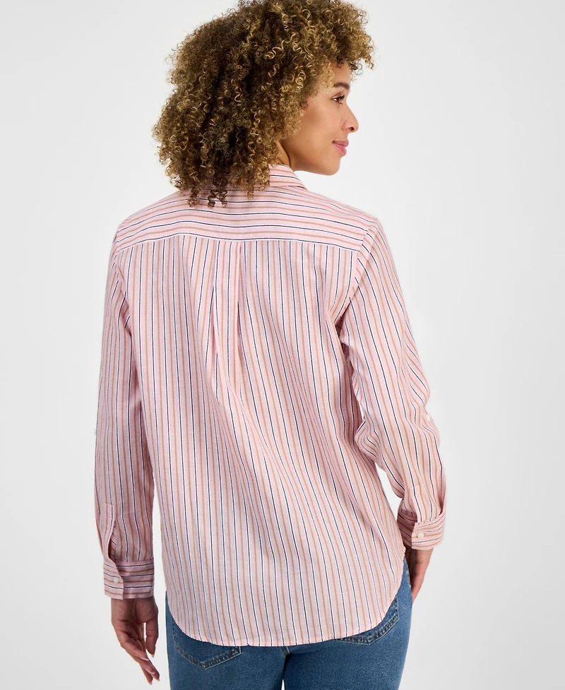 Nautica Jeans Women's Striped Cotton Button-Front Shirt