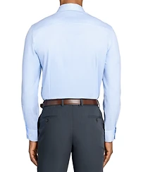 Michelsons Of London Men's Houndstooth Hybrid Slim Fit Easy Care Long Sleeve Shirt