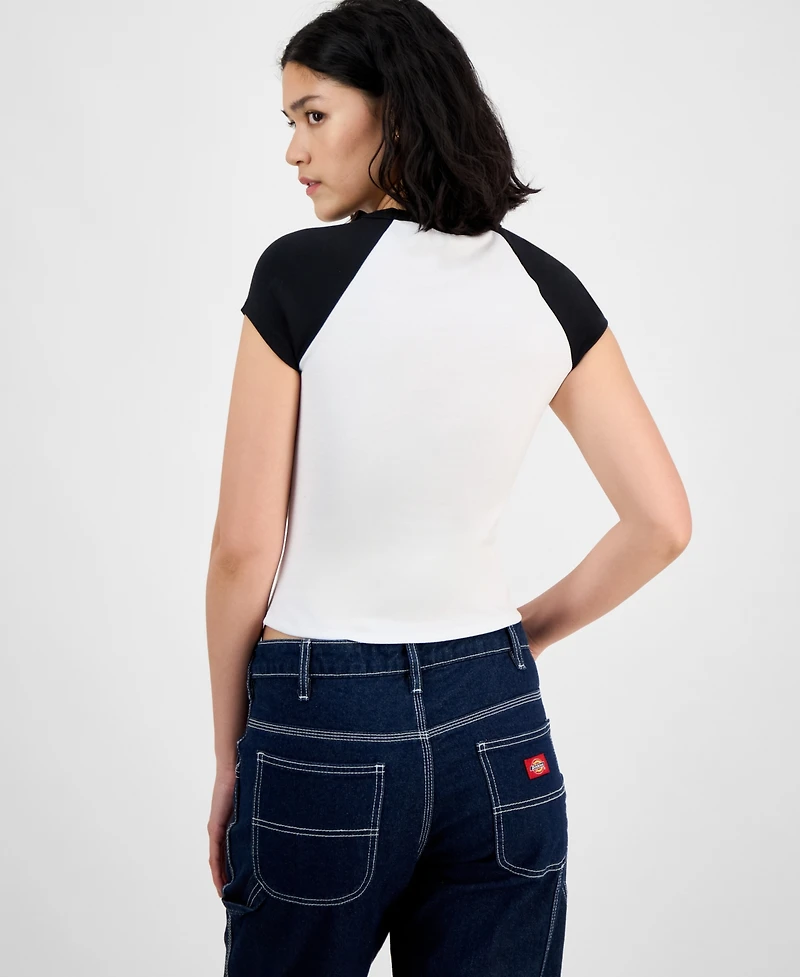 Just Polly Juniors' Raglan Short-Sleeve Tee
