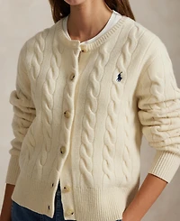 Polo Ralph Lauren Women's Cable-Knit Wool-Cashmere Cardigan Sweater
