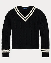 Polo Ralph Lauren Women's Aran-Knit Cotton Cricket Sweater