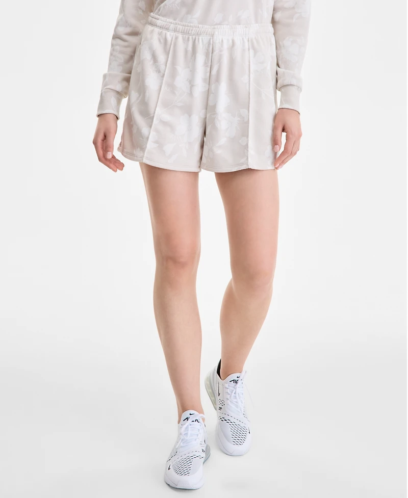 Nike Women's Printed Mid-Rise Pull-On Terry Shorts