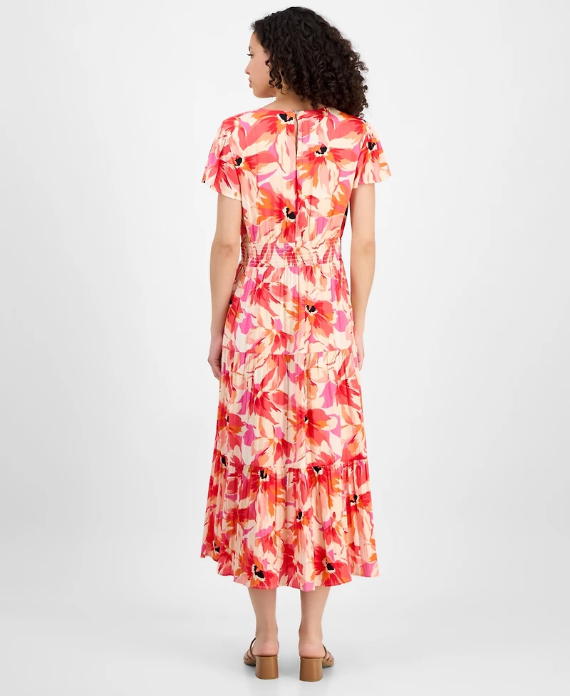 Tinsel Petite Print Short-Sleeve Maxi Dress