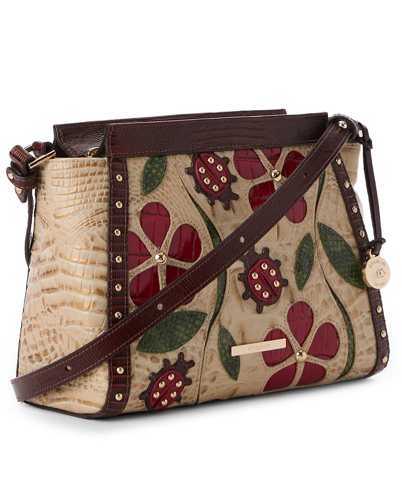 Brahmin Hillary Sandstorm Ladybird Leather Crossbody Bag