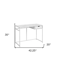 Contemporary Computer Desk with Cable Management and Shelf
