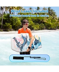 37" Body Board with Wrist Leash Fiberclad Cover Phuzion Core Crescent Tail, 2 Pack