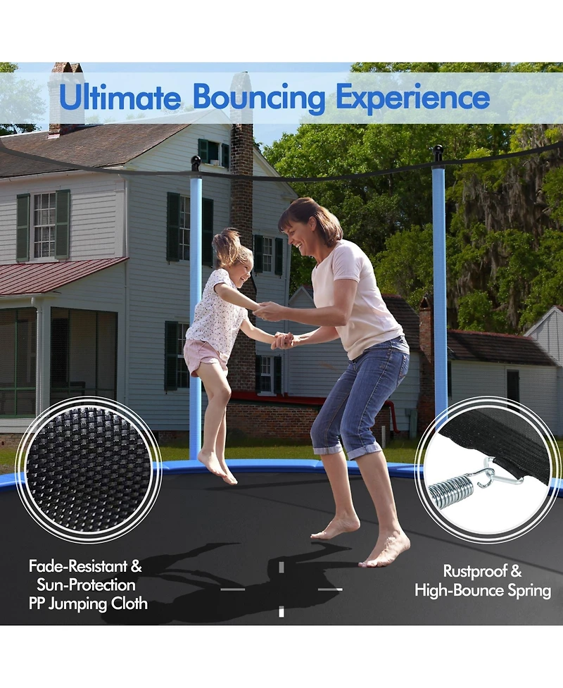 Outdoor Trampoline with Safety Closure Net