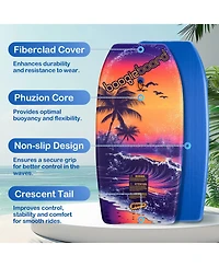 37" Body Board with Wrist Leash Fiberclad Cover Phuzion Core Crescent Tail