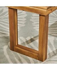 60 inches Natural Acacia Wood Outdoor Bench with Slat Panel Design, Versatile Use for Dining or Relaxation