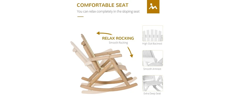 Adirondack Chair Solid Wood Outdoor Patio Furniture