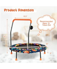 36 Inch Mini Trampoline with Colorful Led Lights and Bluetooth Speaker