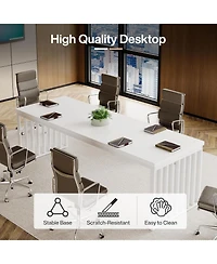 Tribesigns 6.5 ft Conference Table with Metal Legs for 4-6, Long Meeting Table for Negotiation Training Seminar