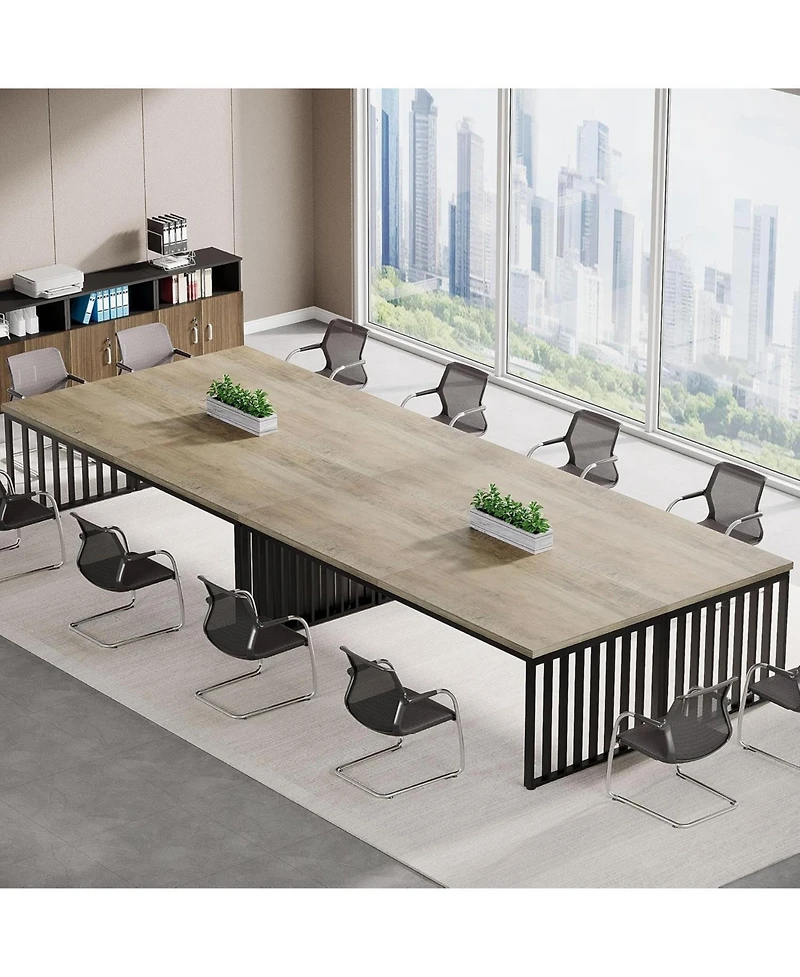 Tribesigns 6.5 ft Conference Table with Metal Legs for 4-6, Long Meeting Negotiation Training Seminar