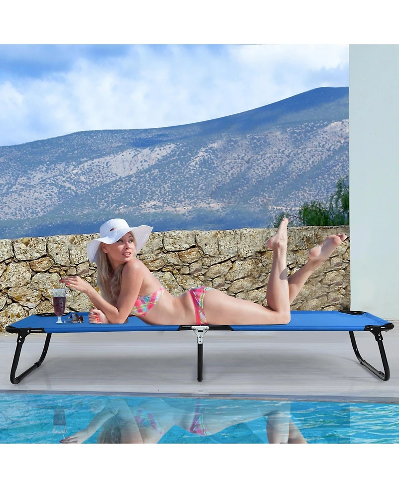 Gymax Folding Camping Bed Outdoor Military Cot Sleeping
