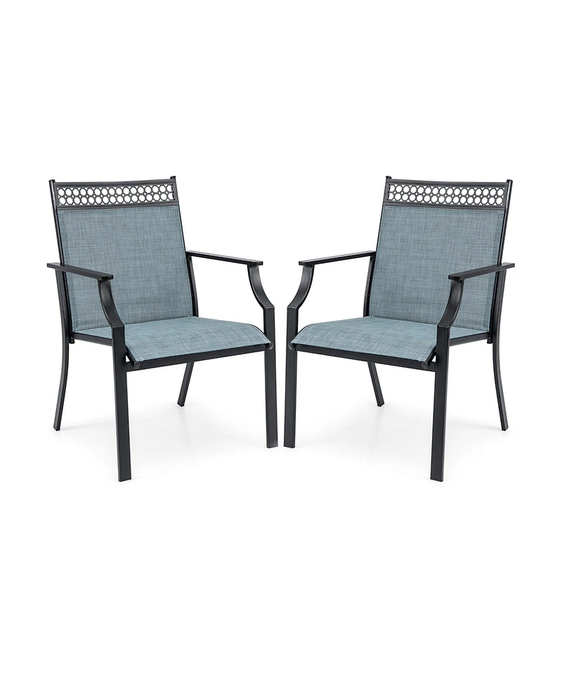 Patio Chairs Set of 2 with All Weather Breathable Fabric