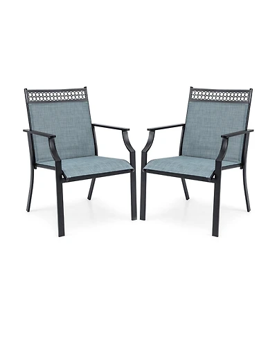 Patio Chairs Set of 2 with All Weather Breathable Fabric