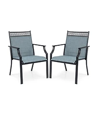 Patio Chairs Set of 2 with All Weather Breathable Fabric