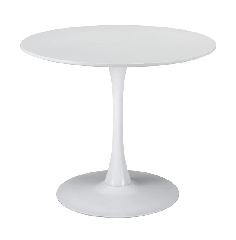 35" Steel Base Dining Table – Sturdy Pedestal Design for Home, Bistro, or Office Use