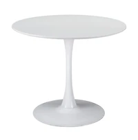 35" Steel Base Dining Table – Sturdy Pedestal Design for Home, Bistro, or Office Use