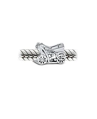 Bling Jewelry Biker Chick Motorcycle Charm Bead Oxidized Sterling Silver for European Bracelet