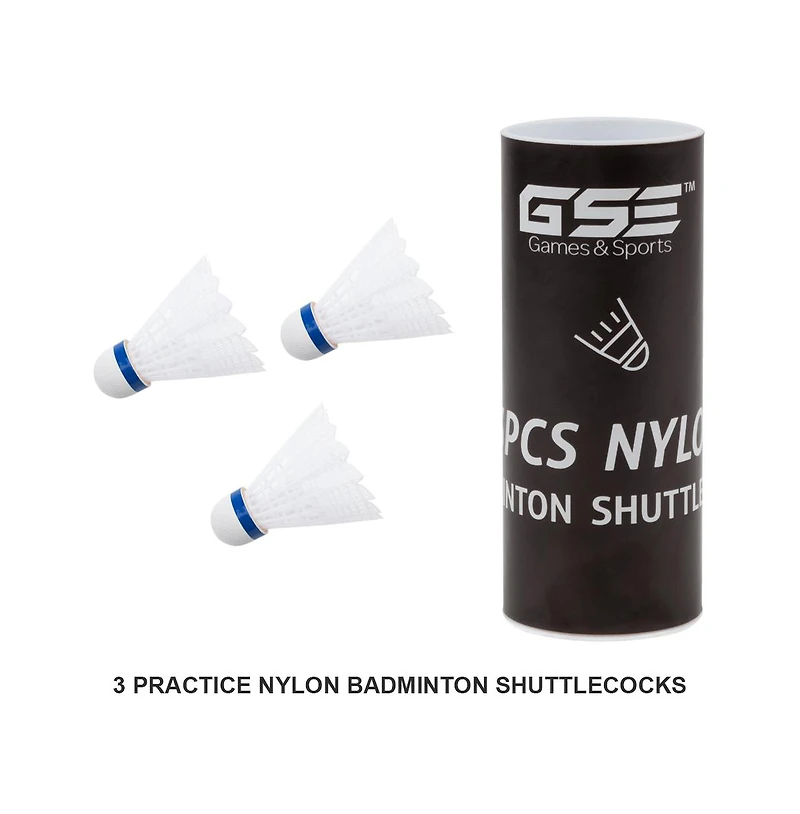 Professional Badminton Set, Outdoor Sports Net Game Set with Badminton Net, 4 Badminton Rackets, 3 Shuttlecocks, Boundary Line. Great for Backyards, P