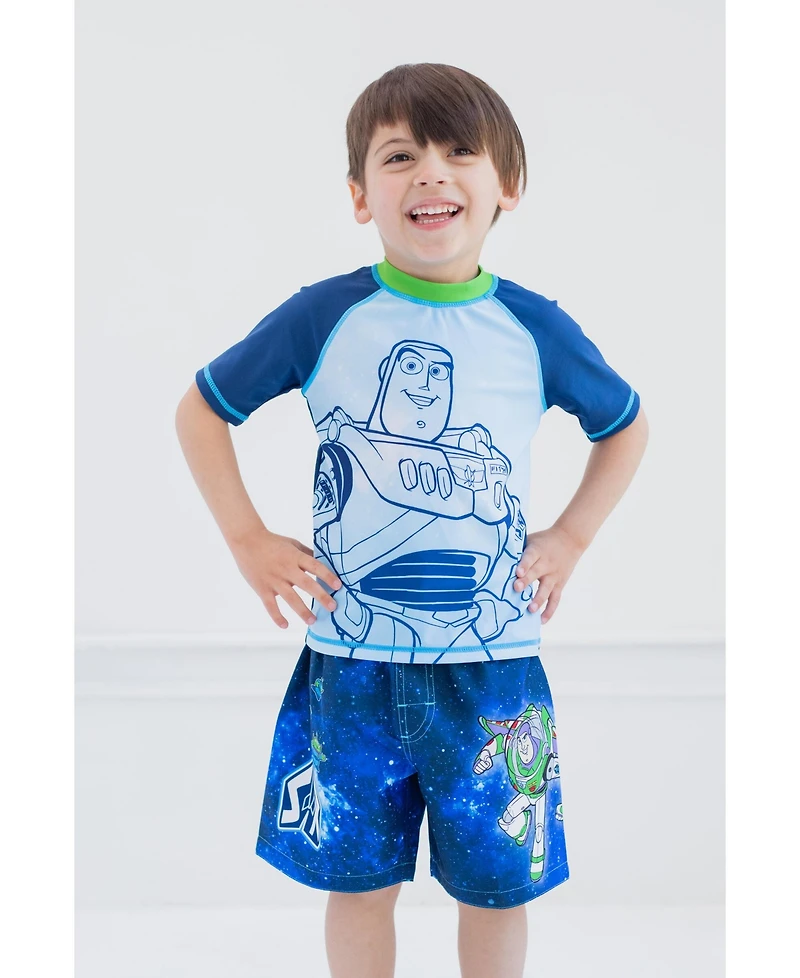 Toy Story Baby Boys Pullover Rash Guard and Swim Trunks Outfit Set
