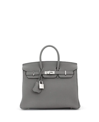 Pre-Owned Hermes Birkin 25 Handbag Grey Togo with Palladium Hardware