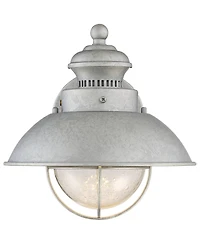 John Timberland Rustic Industrial Farmhouse Outdoor Barn Light Fixture Galvanized Led 8 1/2" Seedy Glass Dome Shade for Exterior Barn Deck House