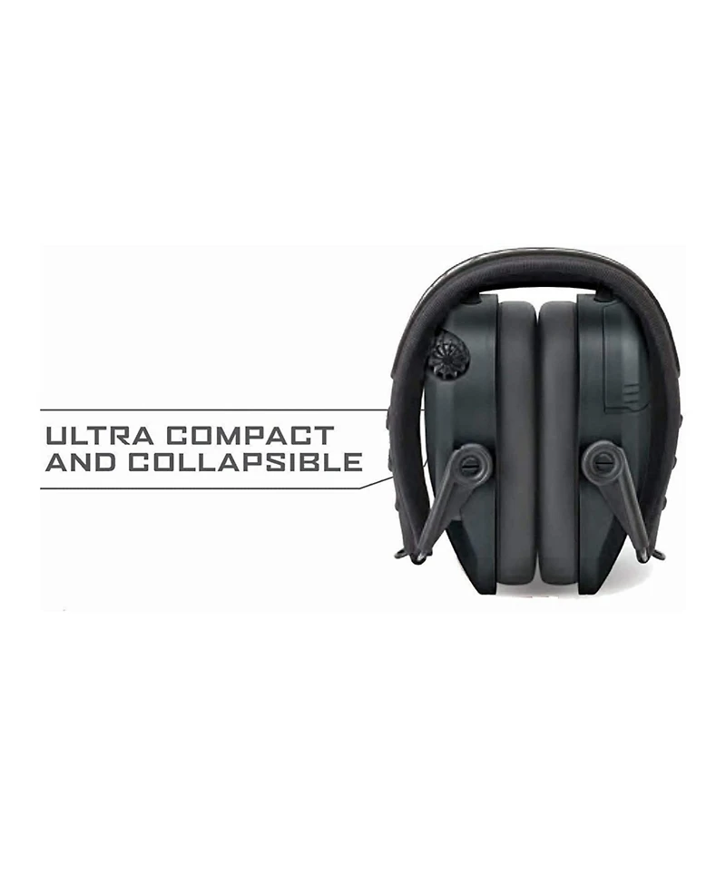 Walker's Razor Quad Electronic Muffs for Hunters and Shooters Black Large