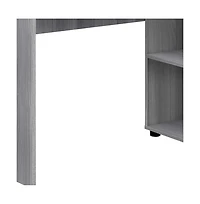 Modern 34" L-Shape Grey Desk Space-Saving Home Office Desk with Storage Drawers