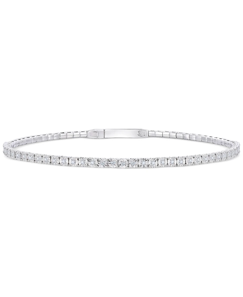 Diamond Illusion Tennis Bracelet (1/4 ct. t.w.) in Sterling Silver