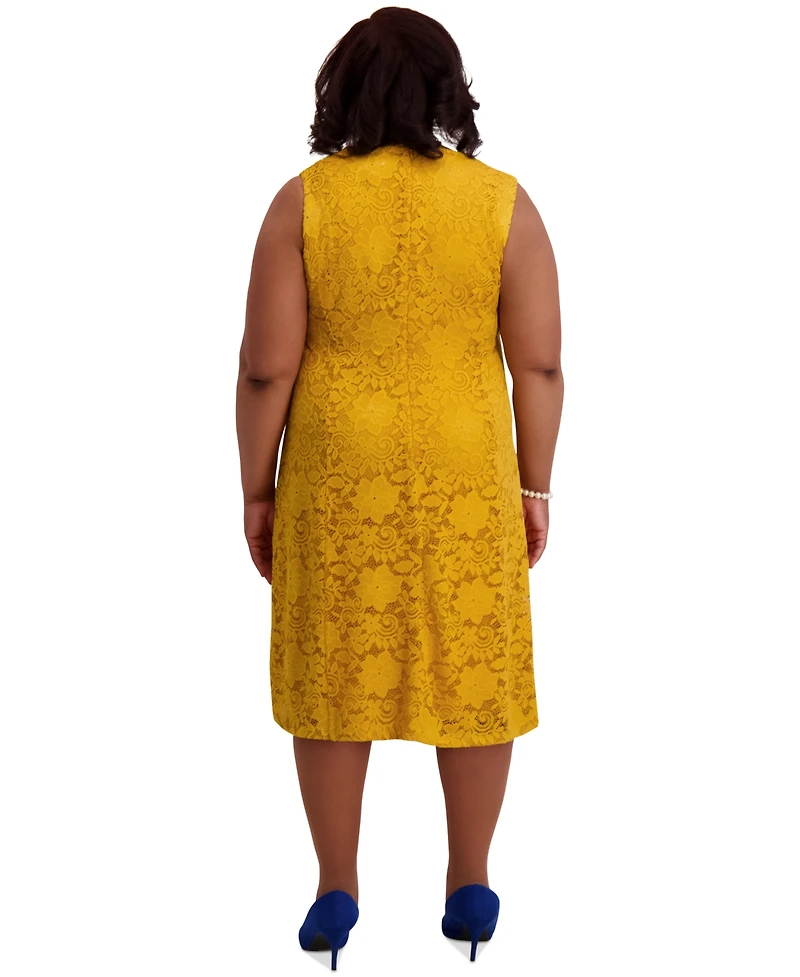 Kasper Women's Sleeveless Lace Fit & Flare Dress, Regular Plus Sizes