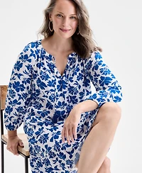 Style & Co Petite Floral-Print Shift Dress, Exclusively at Macy's