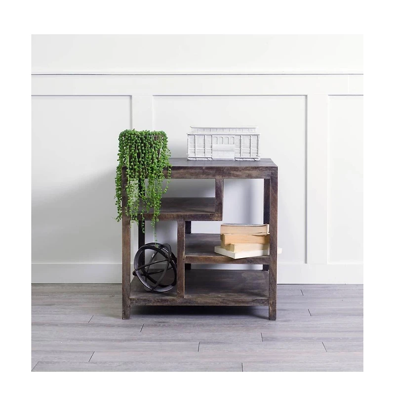 Handcrafted Solid Wood Square End Table