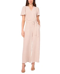 Vince Camuto Women's Striped Surplice Wide-Leg Jumpsuit