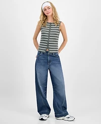 Madden Girl Juniors' Faux Button-Front Tank