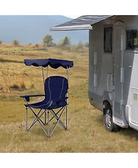 Portable Folding Beach Canopy Chair with Cup Holders