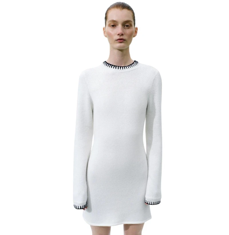 Labeca London Women Scarlett Contrast Stitch Wool Mini Dress