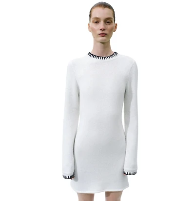 Labeca London Women Scarlett Contrast Stitch Wool Mini Dress