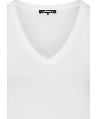 Olsen Women's Ribbed Knit Rounded V-Neck Shell