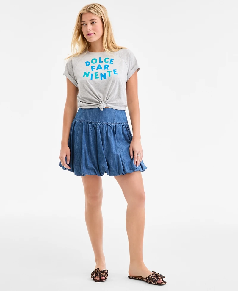 On 34th Women's Raglan-Seam Dolce Far Niente Graphic T-Shirt, Exclusively at Macy's