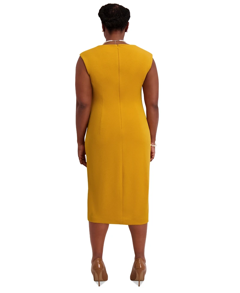 Kasper Women's Asymmetrical-Neck Midi Dress, Regular & Plus Sizes