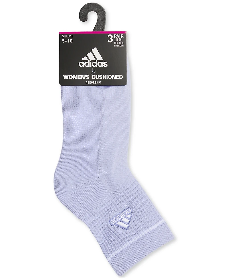 adidas Women's 3-Pk. Cushioned Sport 2.0 High Quarter Socks 5159153A