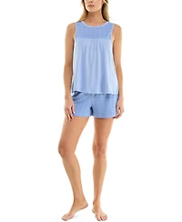 Roudelain Women's Eyelet Tank Top & Short Pajama Set