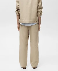 Mango Men's Regular-Fit Linen Pants