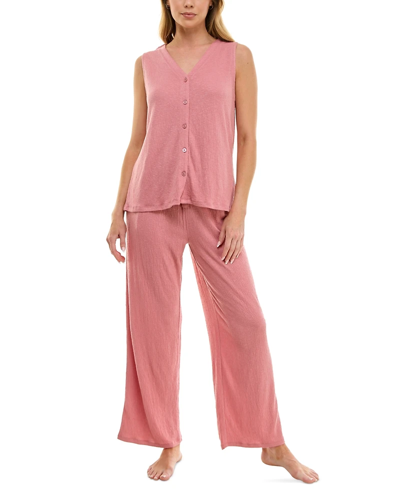 Roudelain Women's Tank & Wide-Leg Pant Pajama Set