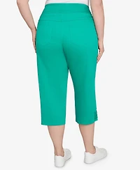 Ruby Rd. Plus Ladder Hem Soft Denim Capri Jeans