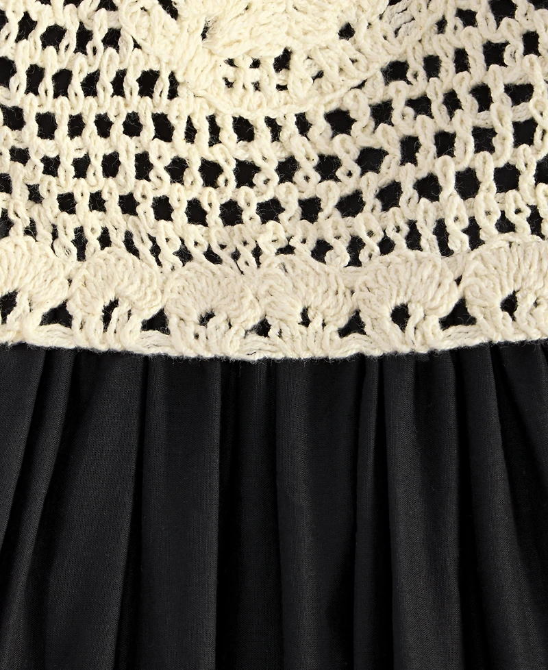 On 34th Women's Cotton Voile Crochet-Bodice Dress, Exclusively at Macy's