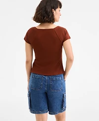 On 34th Women's Snap-Front T-Shirt, Exclusively at Macy's